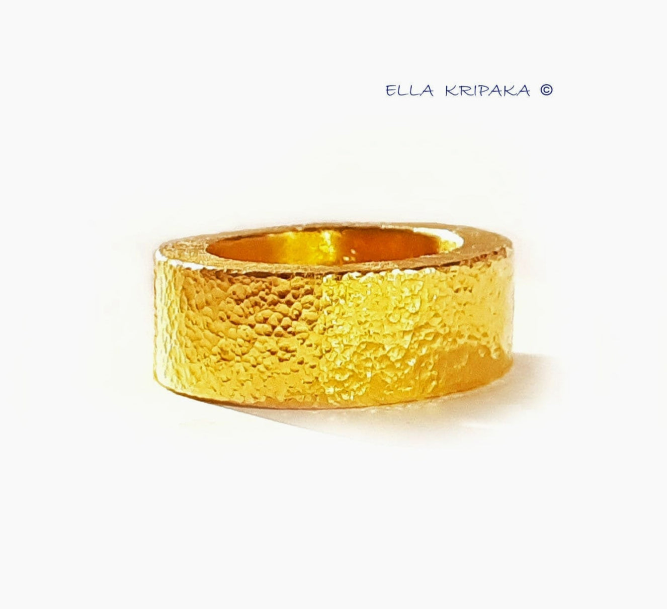 Custom Solid 24k 9999 Gold 41.5g/size 6US Hammered Ancient Rome Ring 10mm Can Be 22k Gold