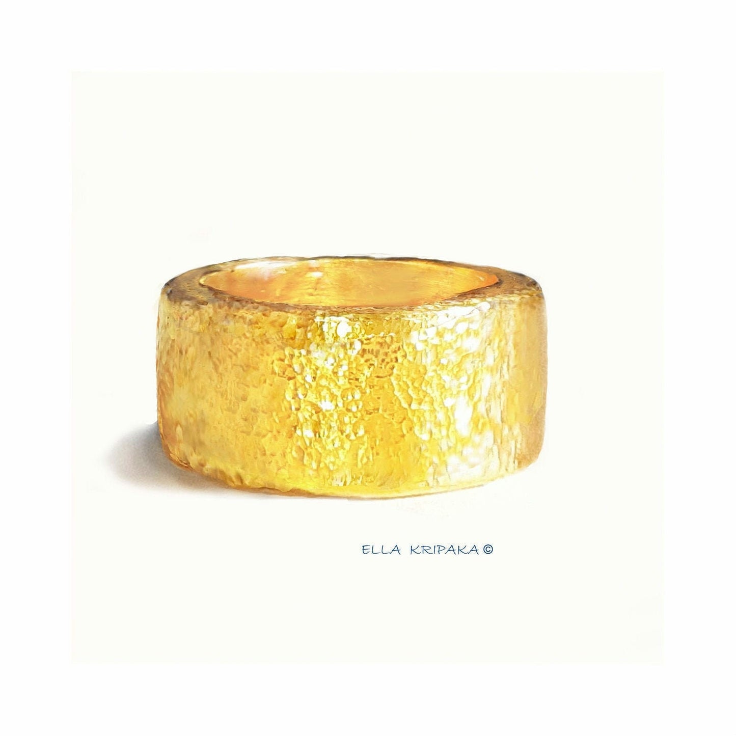 Custom Solid 24k 9999 Gold 39.5g size 6US Hammered Ancient Rome Ring 10mm