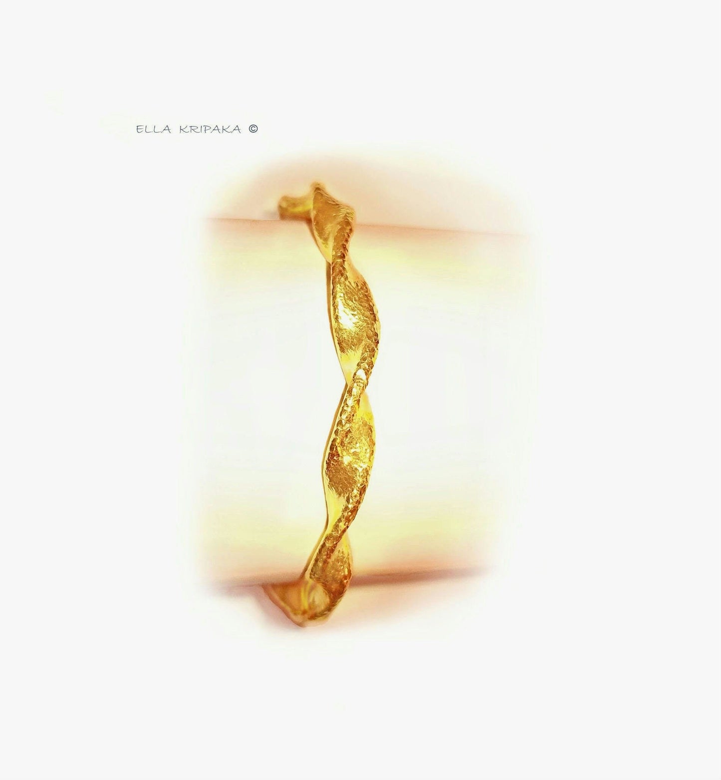 Custom Solid 24k 9999 Gold 38g/6in size Hammered Twisted Cuff Bracelet Ancient Egypt 5.5mm Can Be 22k Gold