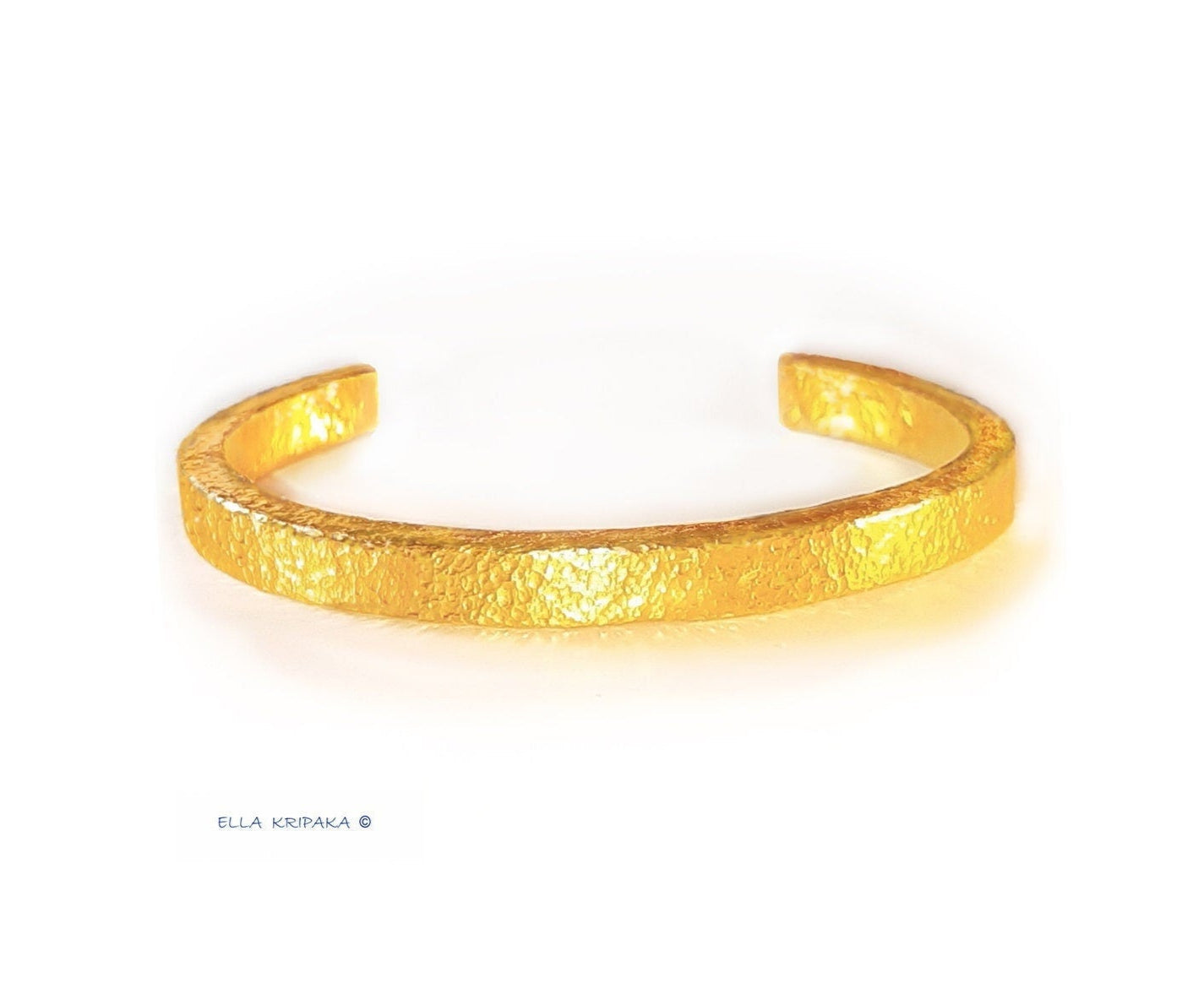 Custom Solid 24k 9999 Gold 73g/6in size Hammered Cuff Ancient Rome Bracelet 6.7mm Can Be 22k Gold