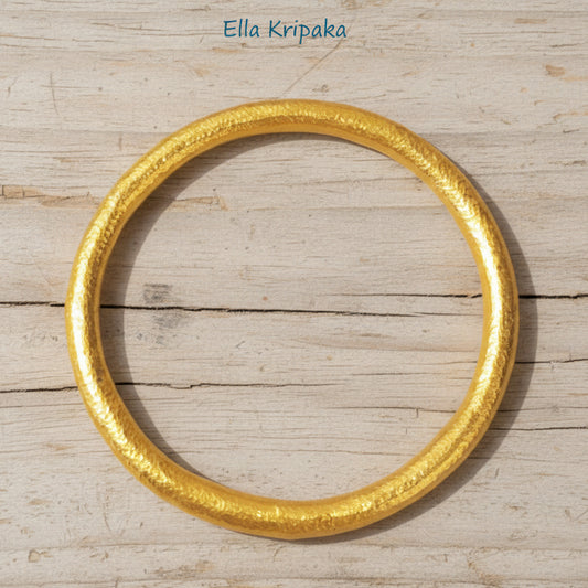 Hammered 24k 9999 Gold 93g Ancient Rome Bangle Bracelet 5.7mm