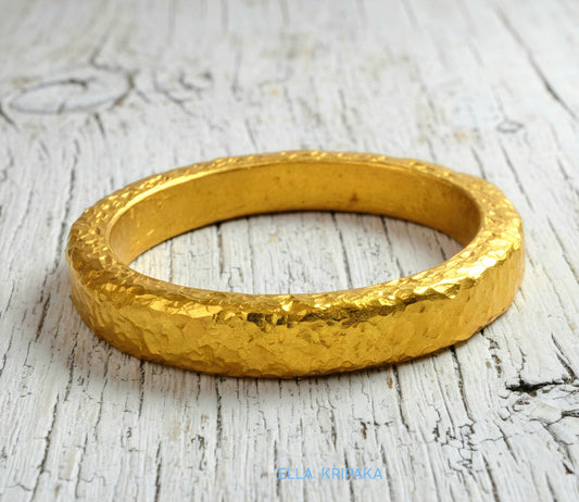 Hammered 24k 9999 Gold 7.5g Ancient Rome Ring 2.8mm Thick 2mm 22k