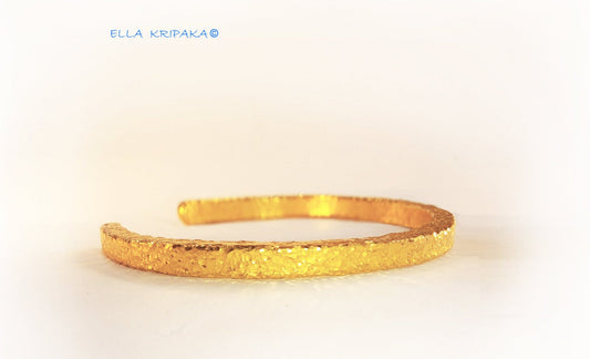 hammered 24k gold 9999 gold bracelet cuff Ancient Rome artist Ella Kripaka