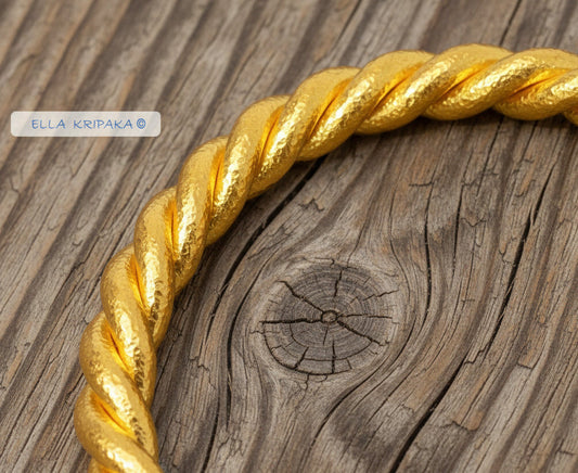 Twisted Viking 24k 9999 Gold Cuff Bracelet by Ella Kripaka