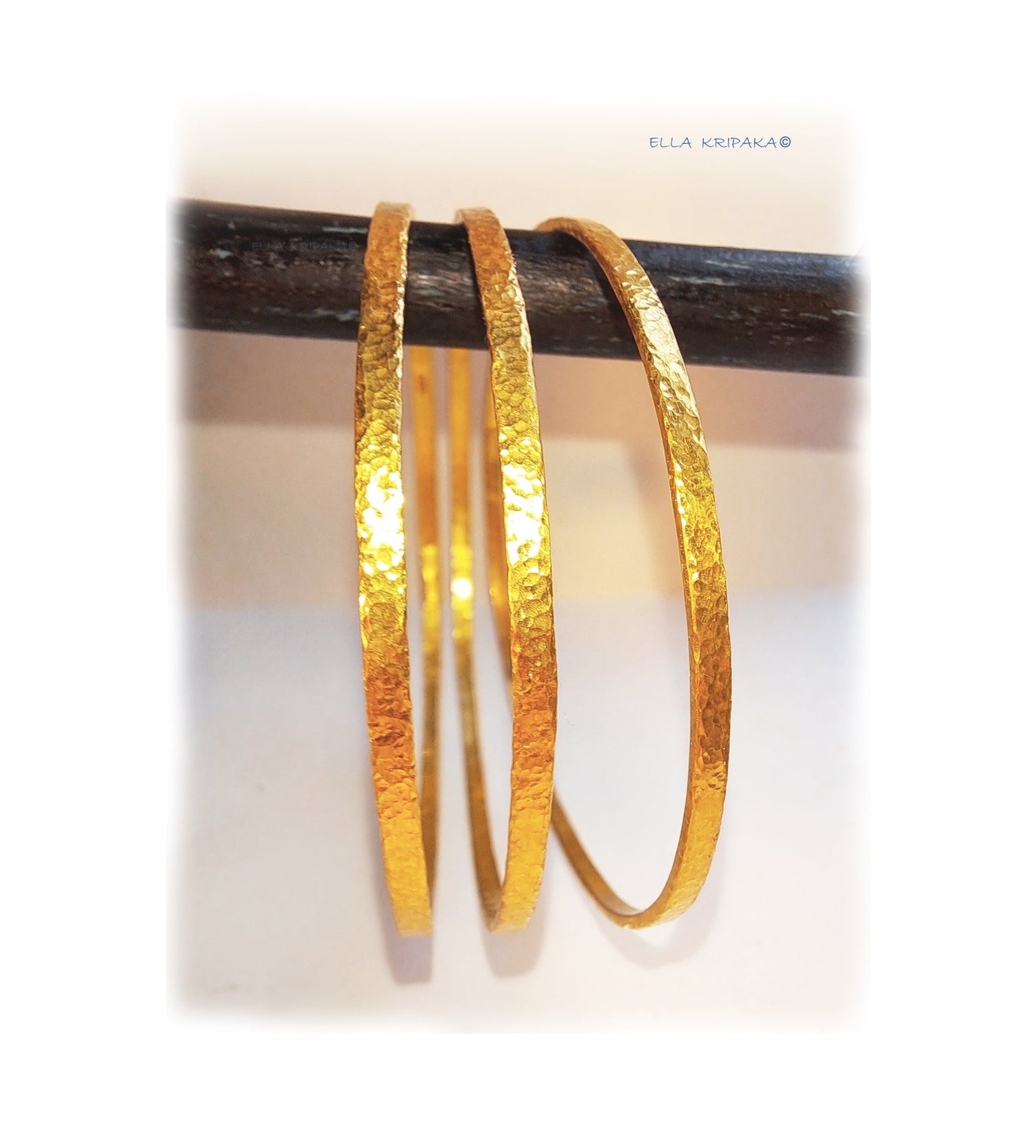 22K GOLD 92.5% GOLD HAMMERED JEWELRY