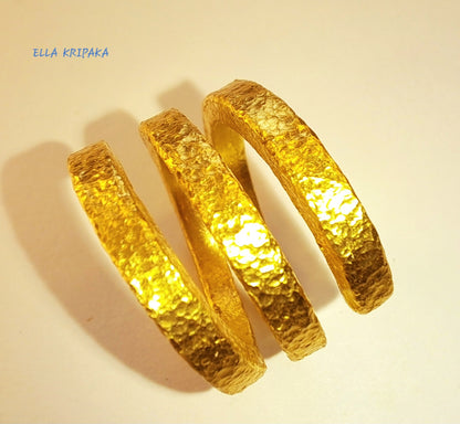 Custom Solid 24k 9999 Gold 27g Twisted Ring Ancient Rome Ancient Egypt Ancient Greece Durable Wide 16mm Thick 2.5mm