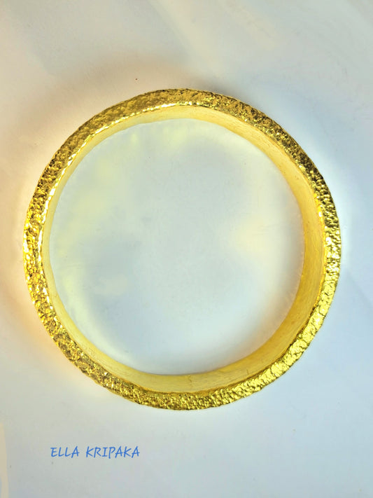 Custom Solid 24k 9999 Gold 104g/7in size Hammered Ancient Rome Bracelet Bangle 6.5mm Can Be 22k Gold