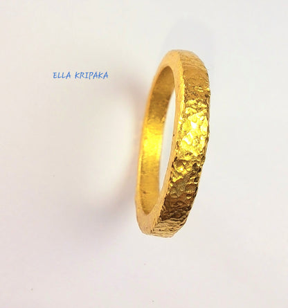 Custom Solid 24k 9999 Gold 7.3g Ancient Rome Ring Durable, Wide 2.7mm Thick 2mm Price for 1 Discount for 2