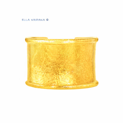 Custom Solid 24k 9999 Gold 125g/6in size Hammered Bracelet Cuff Ancient Rome 40mm Can Be 22k Gold