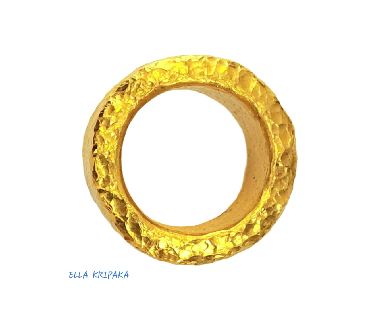 Custom Solid 24k 9999 Gold 52g size 6US Organic Ring 11mm Thick