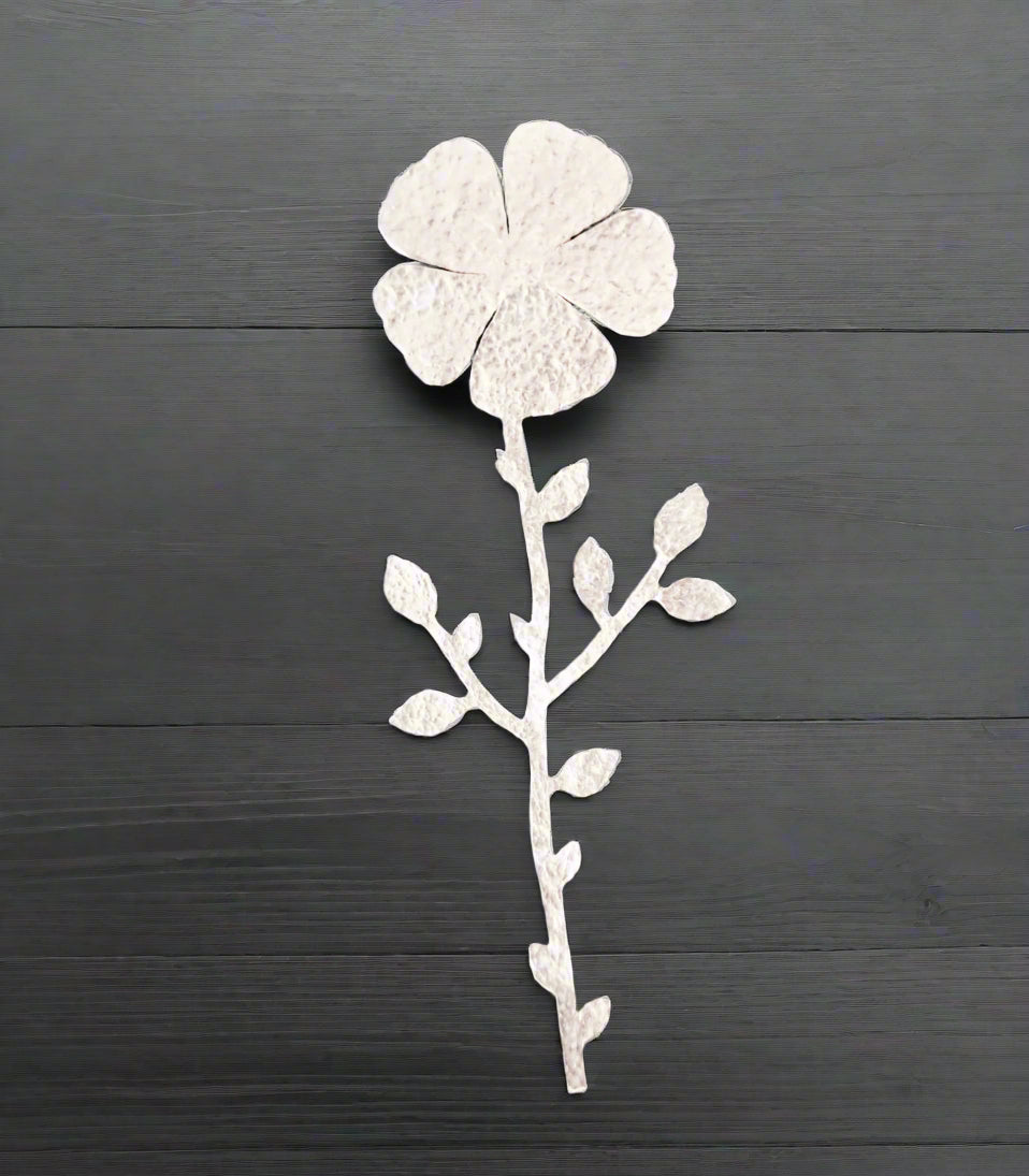 Custom Solid Fine 999 Silver, 110g and 200g, Hammered Decorative Flower Interior Decor Home Shelf Decor, Length 30cm And 40cm, Gift For Him Or Her, Fantasy Forever Flower (without vase)