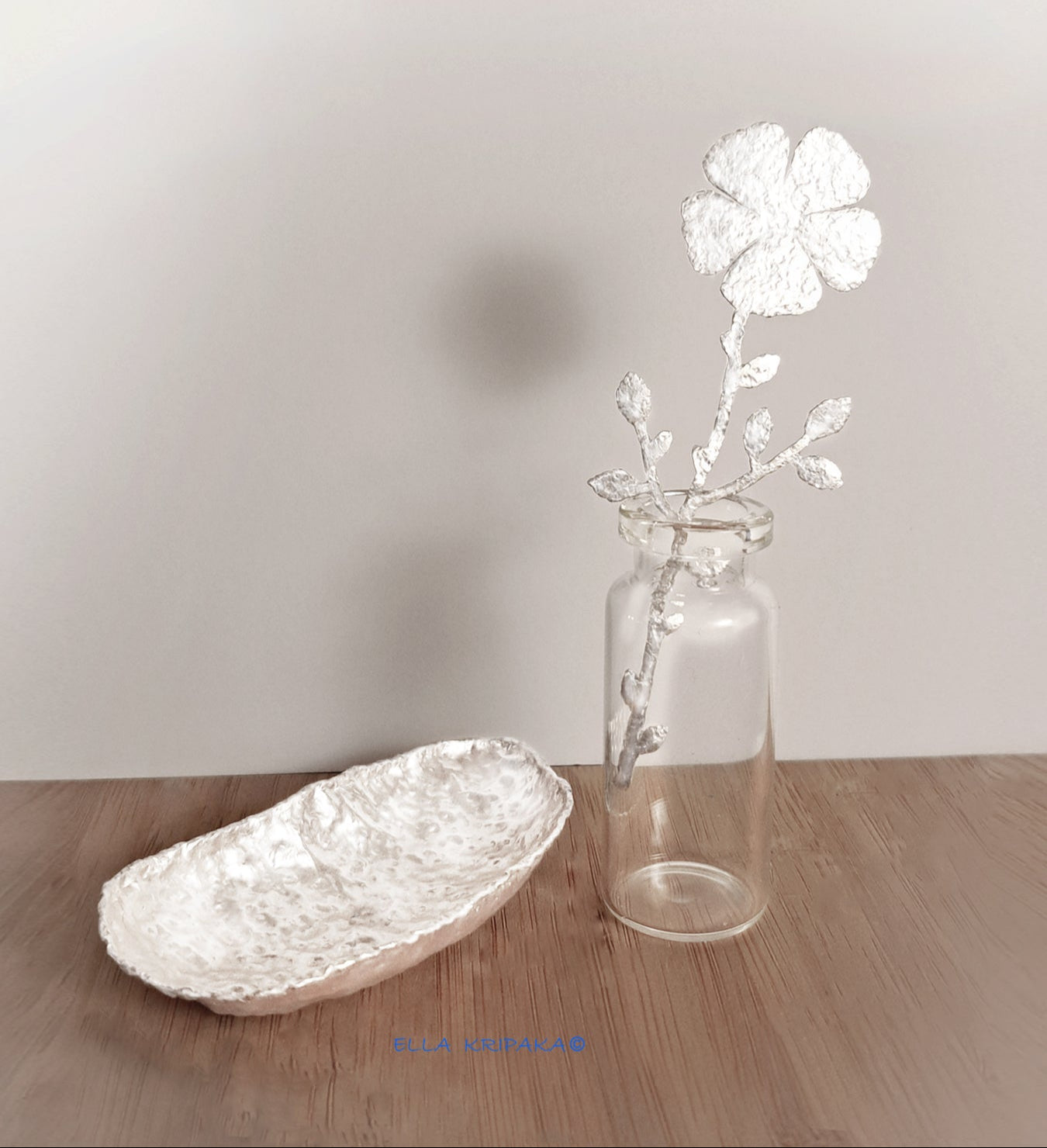 Custom Solid Fine 999 Silver, 110g and 200g, Hammered Decorative Flower Interior Decor Home Shelf Decor, Length 30cm And 40cm, Gift For Him Or Her, Fantasy Forever Flower (without vase)