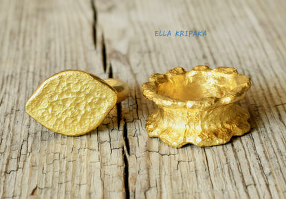 Hammered 24k 9999 Gold 17.5g Organic Wavy Ring 11mm Thick 2.5mm