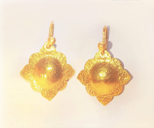 Custom Solid 24K 9999 Gold 9g and 25g Hammered Byzantine Baroque Ornament Earrings 35mm and 55mm Can Be 22k Gold
