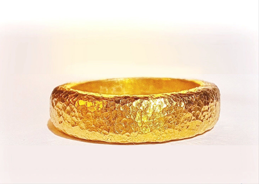 Hammered 24k Gold Hammered 9999 Gold Ring Ancient Rome Hammered 22k Gold Artist Ella Kripaka