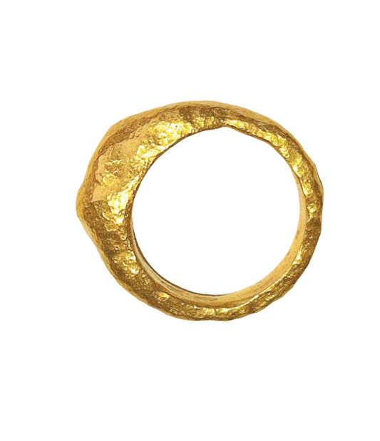 Hammered 24k Gold Hammered 9999 Gold Ring Organic Hammered 22k Gold Artist Ella Kripaka