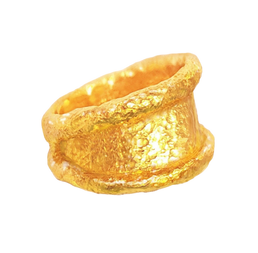 Hammered 24k Gold Hammered 9999 Gold Ring Organic Hammered 22k Gold Artist Ella Kripaka