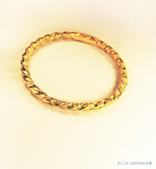 Custom hammered 24k gold 9999 gold Viking twisted bangle thick bracelet Ancient Rome, forged 24k gold bangle, can be hammered 22k gold bracelet, pure 24k 9999 gold, artist Ella Kripaka