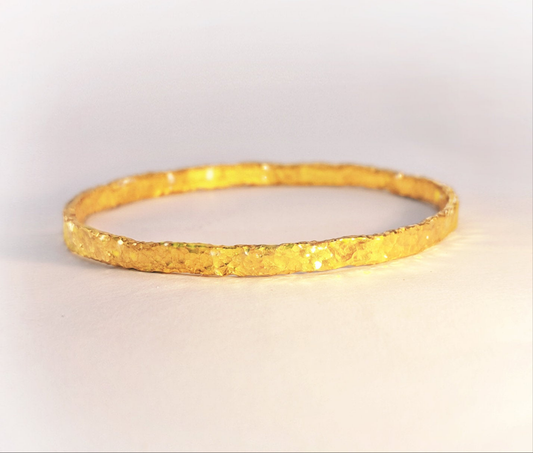 Custom hammered 24k gold 9999 gold bangle bracelet organic uneven, forged 24k gold bangle, can be hammered 22k gold bracelet, pure 24k 9999 gold