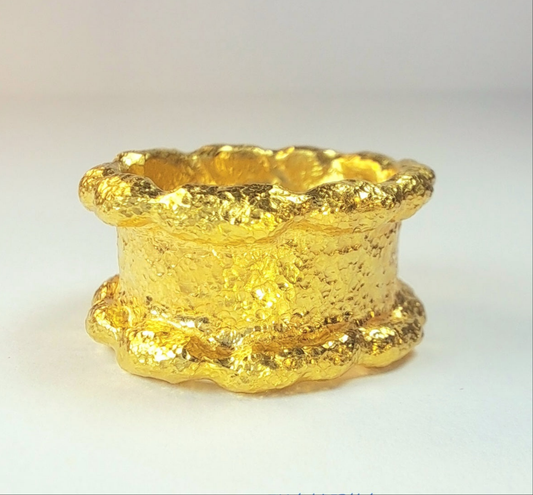 Hammered 24k Gold Hammered 9999 Gold Ring Organic Hammered 22k Gold Artist Ella Kripaka