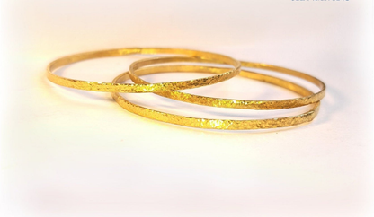 Custom hammered 22k gold bangle bracelet Ancient Rome, forged 22k gold bangle