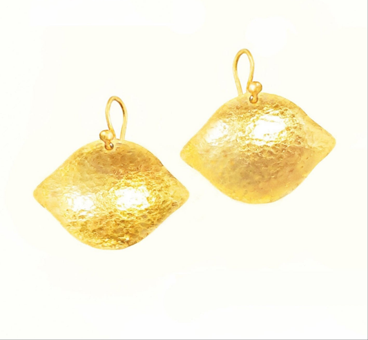 Custom Solid 24k 9999 Gold 9g & 18g Hammered Byzantine Empire Dome Earrings 32mm & 40mm Can Be 22k Gold