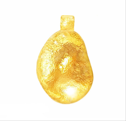 Hammered 24k Gold Hammered 9999 Gold Organic pendant Hammered 22k Gold by Artist Ella Kripaka