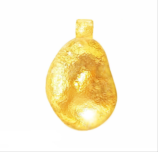 Hammered 24k Gold Hammered 9999 Gold Organic pendant Hammered 22k Gold by Artist Ella Kripaka