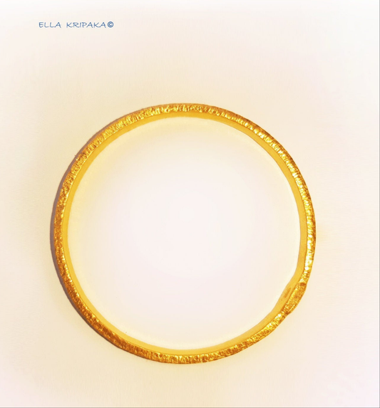 Custom Solid 24k 9999 Gold 34g/7in size Hammered Ancient Rome Bracelet Bangle 4.2mm Can Be 22k Gold