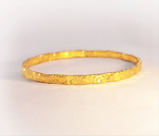 Custom hammered 24k gold 9999 gold bangle bracelet organic uneven, forged 24k gold bangle, can be hammered 22k gold bracelet, pure 24k 9999 gold