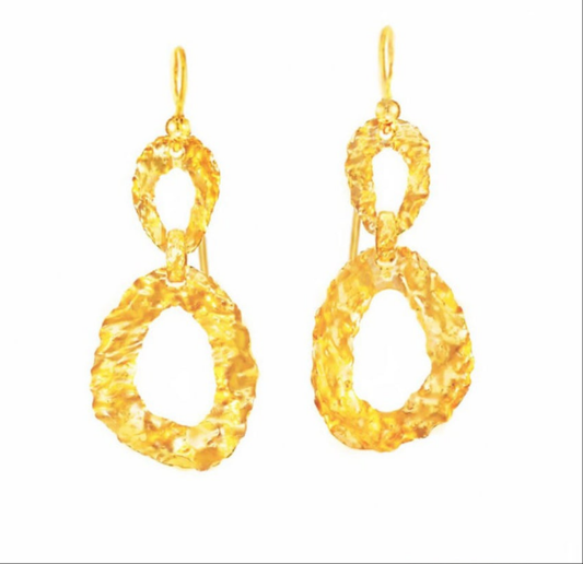 Custom Solid 24k 9999 Gold 7g & 20g Hammered Organic Uneven Earrings 50mm & 70mm Can Be 22k Gold