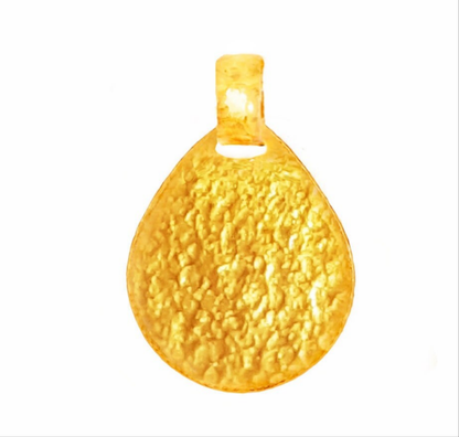 Hammered 24k gold hammered 9999 gold  pendant, hammered 22k gold pendant, custom handmade 24k gold jewelry, Ancient Rome 24k gold pendant, forged 24k 9999 gold pendant