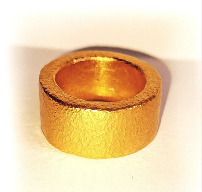 Hammered 24k Gold Hammered 9999 Gold Ring Ancient Rome Hammered 22k Gold Artist Ella Kripaka