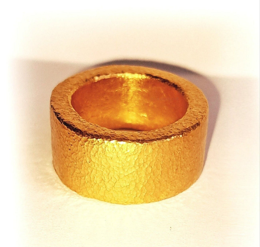 Hammered 24k Gold Hammered 9999 Gold Ring Ancient Rome Hammered 22k Gold Artist Ella Kripaka