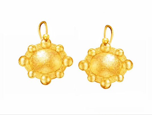 Custom Solid 24K 9999 Gold 9g & 26g Hammered Byzantine Convex Earrings 32mm & 50mm Can Be 22k Gold