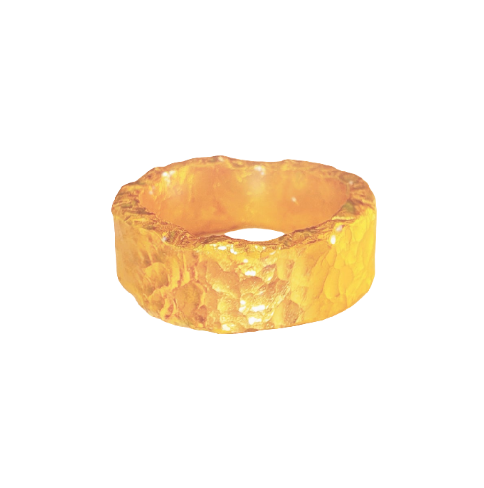 Hammered 24k Gold Hammered 9999 Gold Ring Organic Hammered 22k Gold Artist Ella Kripaka