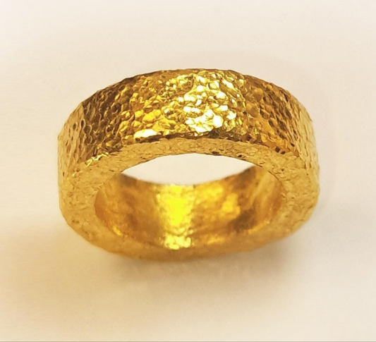 Hammered 24k Gold Hammered 9999 Gold Ring Ancient Rome Hammered 22k Gold Artist Ella Kripaka