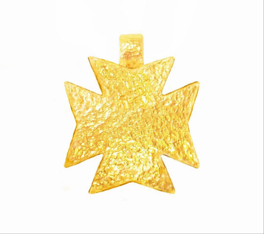 Custom Solid 24k 9999 Gold 9g and 25g, Hammered Byzantine Empire Cross Pendant Durable, Length 35mm and 56mm