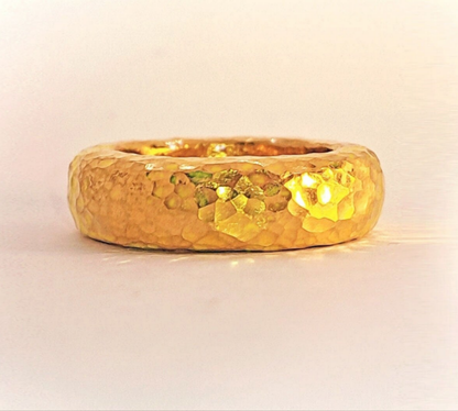 Hammered 24k Gold Hammered 9999 Gold Ring Ancient Rome Hammered 22k Gold Artist Ella Kripaka
