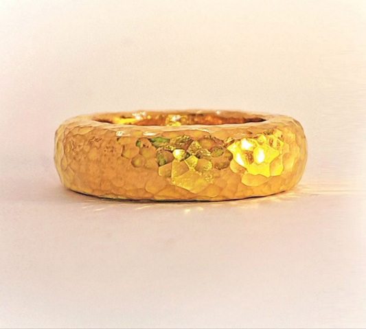 Hammered 24k Gold Hammered 9999 Gold Ring Ancient Rome Hammered 22k Gold Artist Ella Kripaka