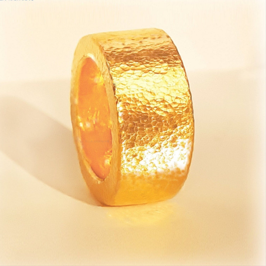 Hammered 24k Gold Hammered 9999 Gold Ring Ancient Rome Hammered 22k Gold Artist Ella Kripaka