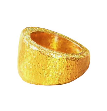 Hammered 24k Gold Hammered 9999 Gold Ring Ancient Rome Hammered 22k Gold Artist Ella Kripaka