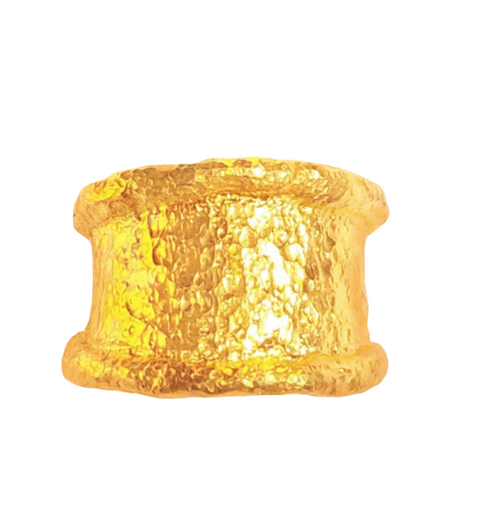 Hammered 24k Gold Hammered 9999 Gold Ring Organic Hammered 22k Gold Artist Ella Kripaka