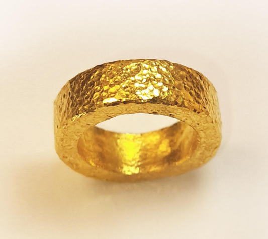 Hammered 24k Gold Hammered 9999 Gold Ring Ancient Rome Hammered 22k Gold Artist Ella Kripaka