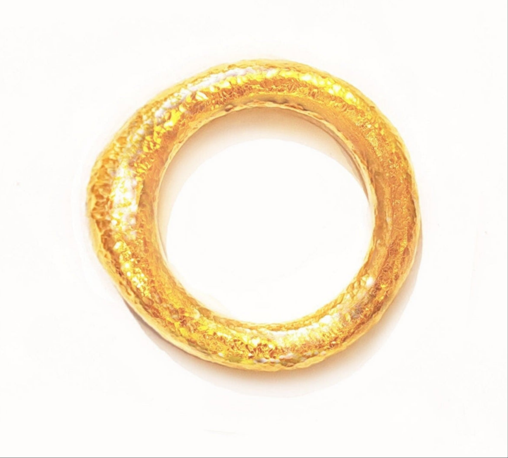 Hammered 24k Gold Hammered 9999 Gold Ring Organic Hammered 22k Gold Artist Ella Kripaka