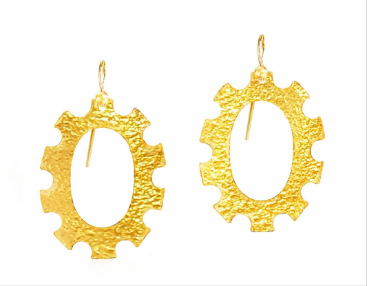 Custom Solid 24K 9999 Gold 7.5g and 20g Hammered Byzantine Empire Baroque Earrings 40mm & 60mm Can Be 22k Gold