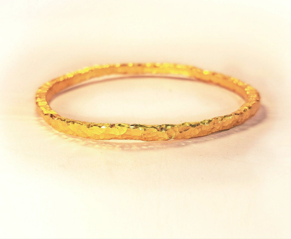Custom hammered 24k gold 9999 gold bangle organic bracelet , forged 24k gold bangle, can be hammered 22k gold bracelet, pure 24k 9999 gold