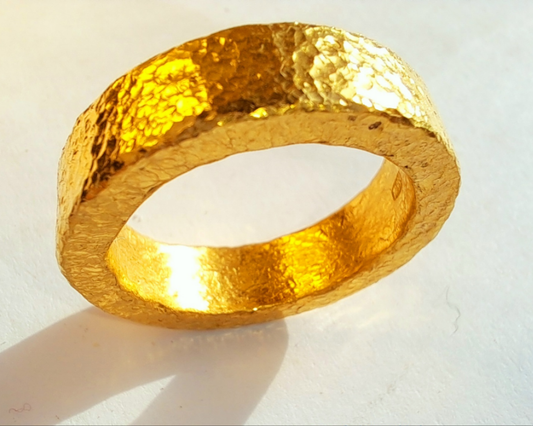 Hammered 24k Gold Hammered 9999 Gold Ring Ancient Rome Hammered 22k Gold Artist Ella Kripaka