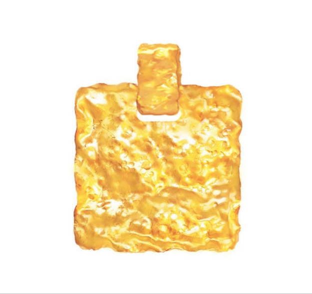 Custom Solid 24k 9999 Gold 7g and 23g, Hammered Organic Uneven Wavy Square Durable, Length 35mm and 56mm