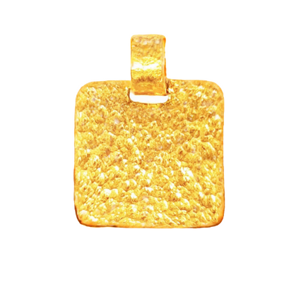 Hammered 24k gold hammered 9999 gold  pendant, hammered 22k gold pendant, custom handmade 24k gold jewelry, Ancient Rome 24k gold pendant, hand forged 24k 9999 gold pendant
